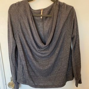Free People Shimmer Cowl Neck Sweater